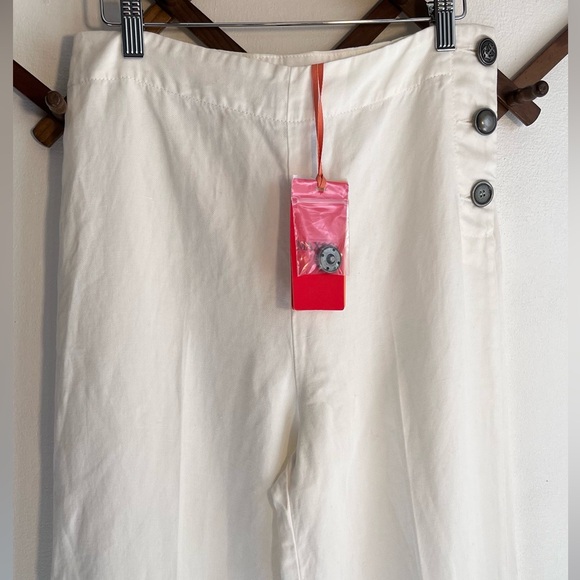 Max&Co white linen blend sailor pants trouser US size 4/Eu8 NWT - Picture 6 of 10